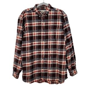 RedHead Ultimate Flannel Shirt Mens XL Plaid Long Sleeve Button Down Red Black